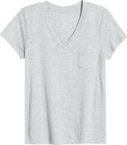 Caslon® Cotton & Modal V-Neck T-Shirt