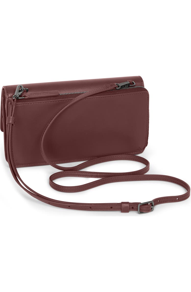 TUMI Leather Crossbody Wallet, Alternate, color, Cabernet