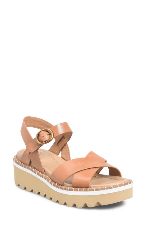 Söfft Ruthie Ankle Strap Platform Wedge Sandal In Luggage