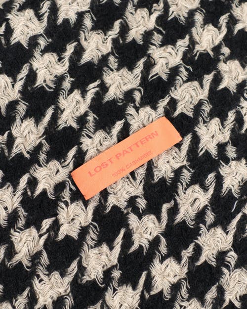 Lost Pattern Nyc "houndstooth" Cashmere Scarf In Multi