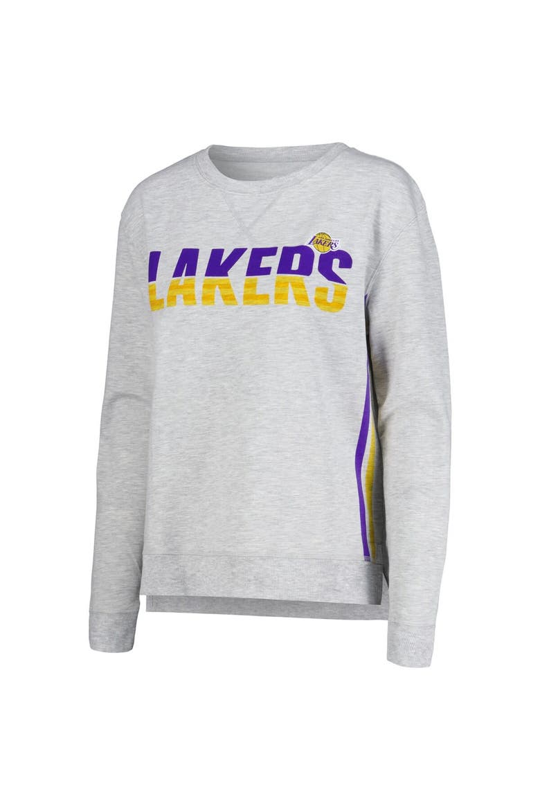 Women's Concepts Sport Gray Los Angeles Lakers Cedar Long Sleeve T-Shirt & Shorts Sleep Set, Alternate, color, Gray