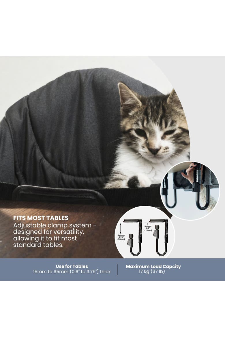 Pet Portable Table Chair Seat, Hook-On Highchair, Compact & Fits Most Tables - Charcoal, Alternate, color, Charcoal