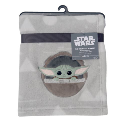 Lambs & Ivy Star Wars Mandalorian The Child/baby Yoda Fleece Baby Blanket In Gray