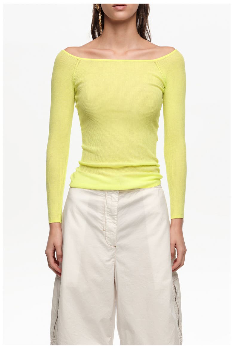 Ribbed Sweater, Main, color, LIME
