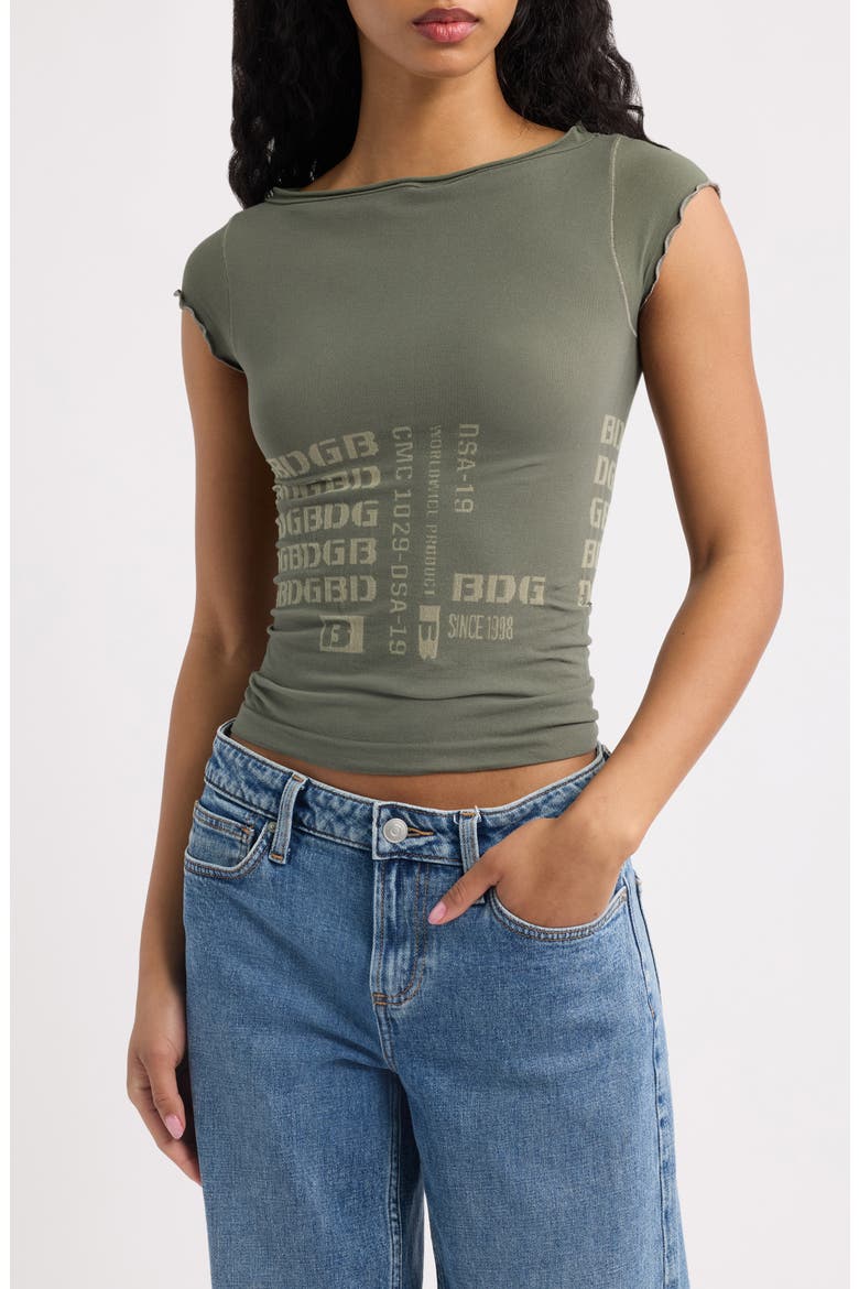 Grunge Graphic Seamless Baby Tee, Main, color, KHAKI
