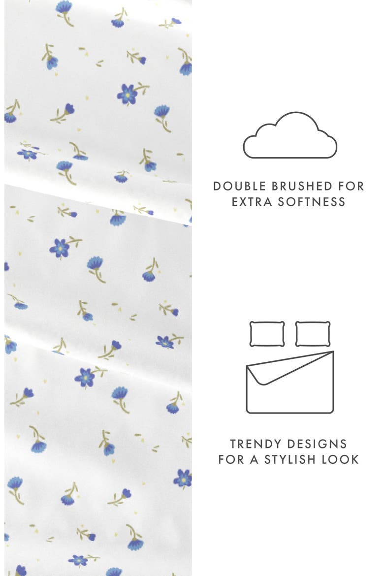 Premium Ultra Soft Floral 4-Piece Bed Sheet Set, Alternate, color, LIGHT BLUE