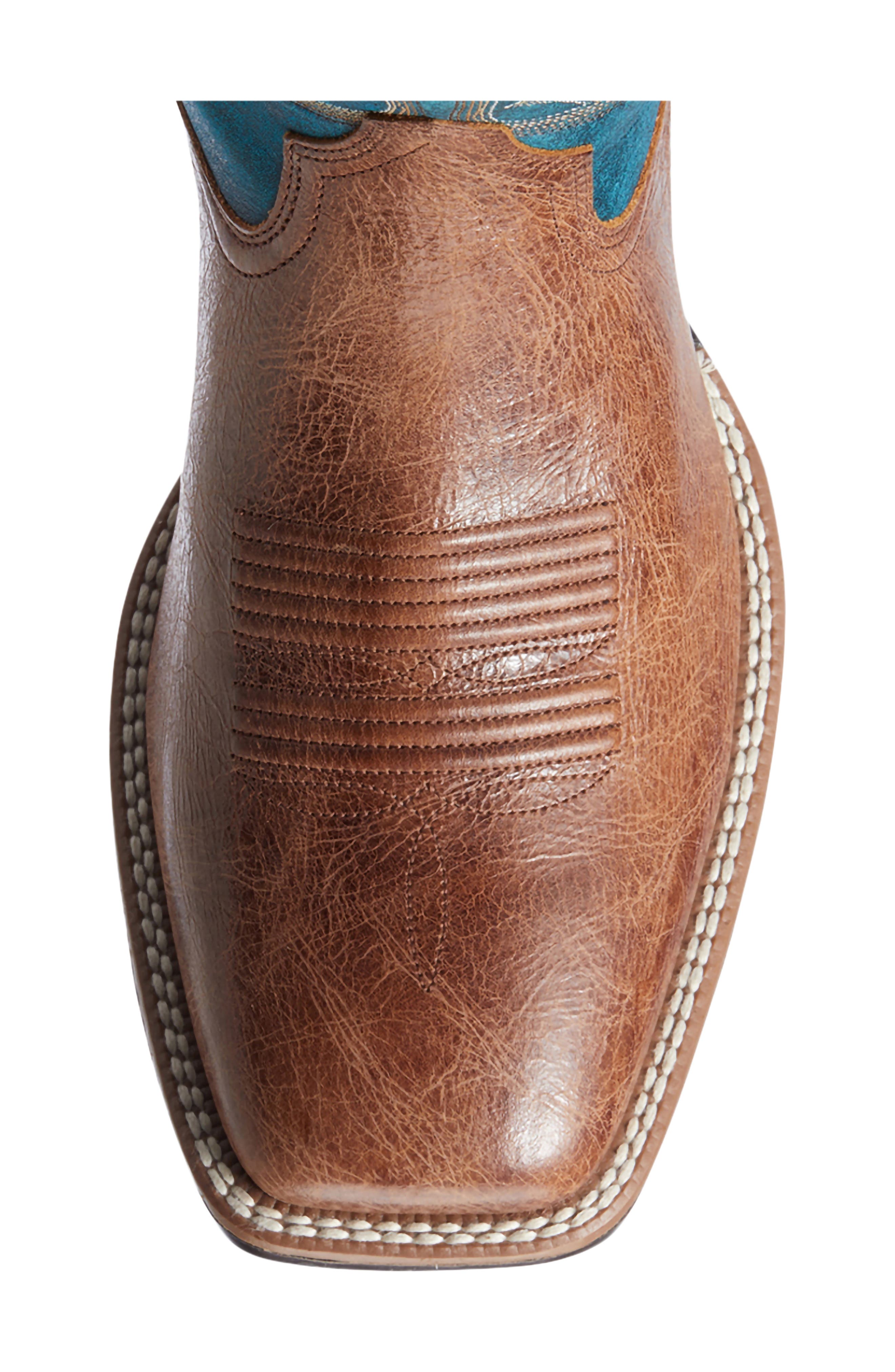 Valor Ultra Leather Western Boot, Alternate, color, DARK TAN/ ROCKY