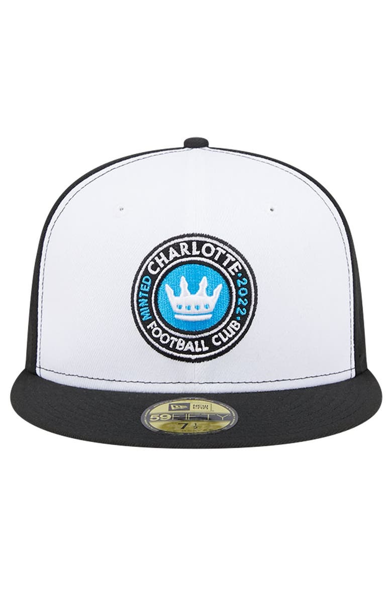 Men's New Era White/Black Charlotte FC 2024 Kick Off Collection 59FIFTY Fitted Hat, Alternate, color, White