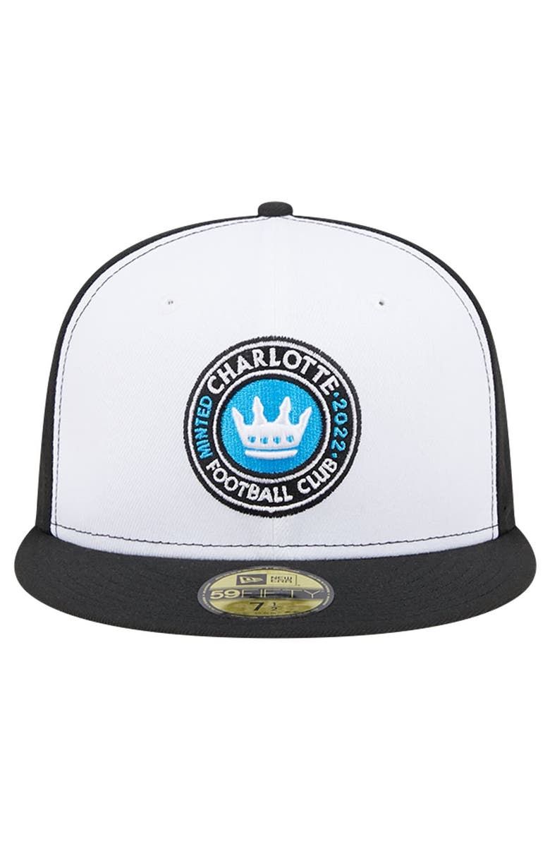 New Era Men's New Era White/Black Charlotte FC 2024 Kick Off Collection 59FIFTY Fitted Hat, Alternate, color,