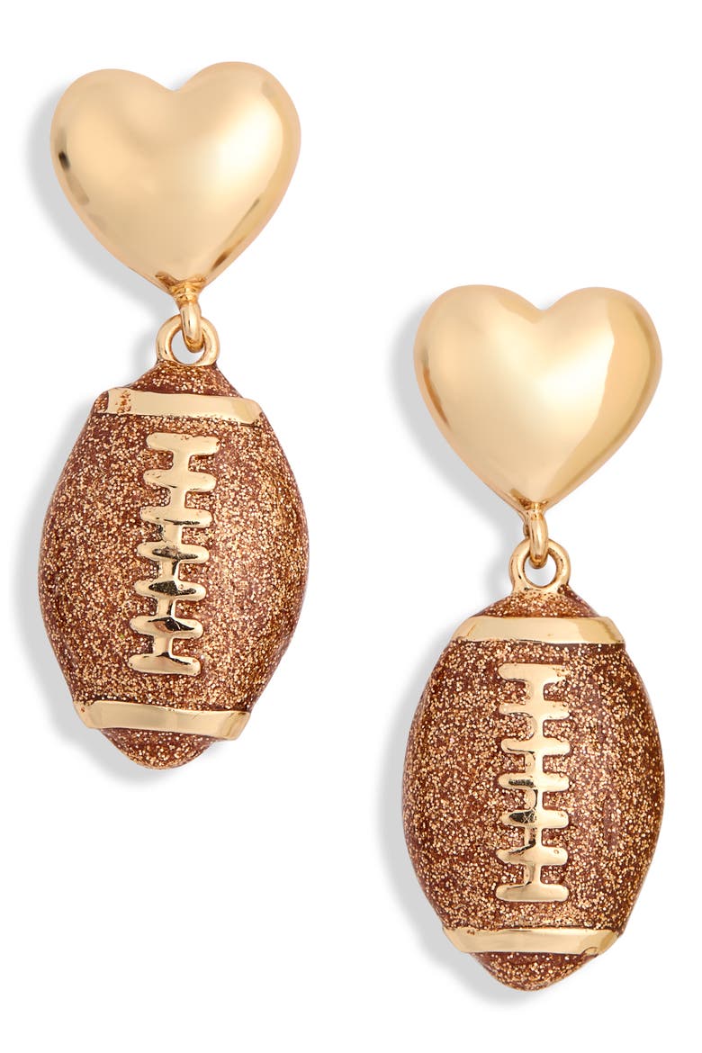 Football Love Drop Earrings, Alternate, color, MULTI