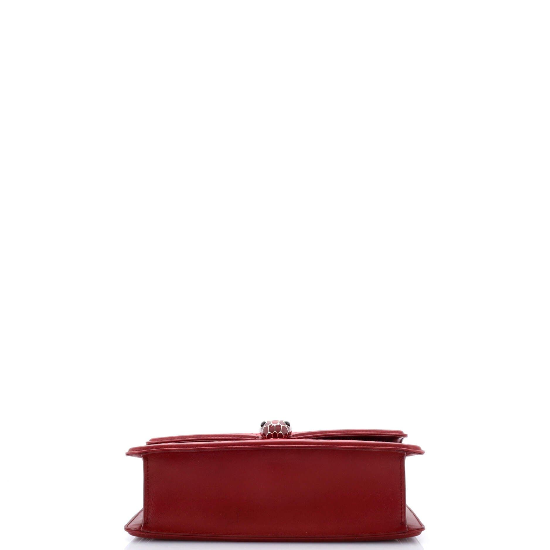 Serpenti Forever Shoulder Bag Quilted Leather Small, Alternate, color, Red