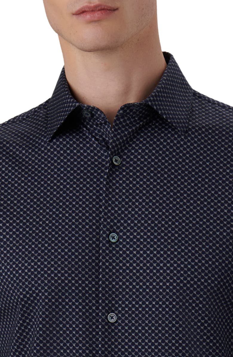 Bugatchi James OoohCotton<sup>®</sup> Geometric Print Button-Up Shirt, Alternate, color, 