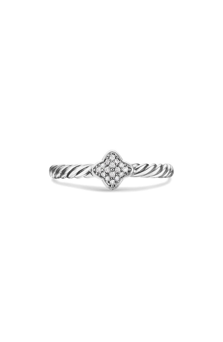 David Yurman Quatrefoil Ring with Diamonds, Main, color, 