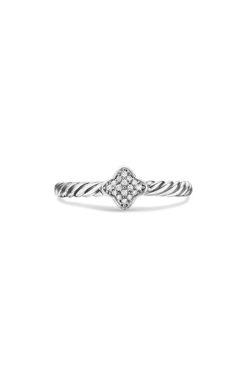 Quatrefoil Ring with Diamonds