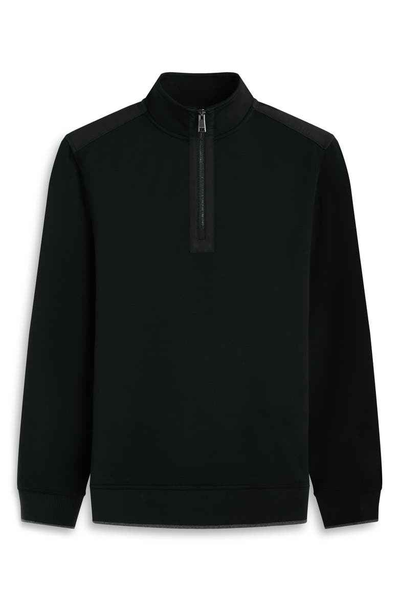 Bugatchi Soft Touch Quarter Zip, Alternate, color, Black