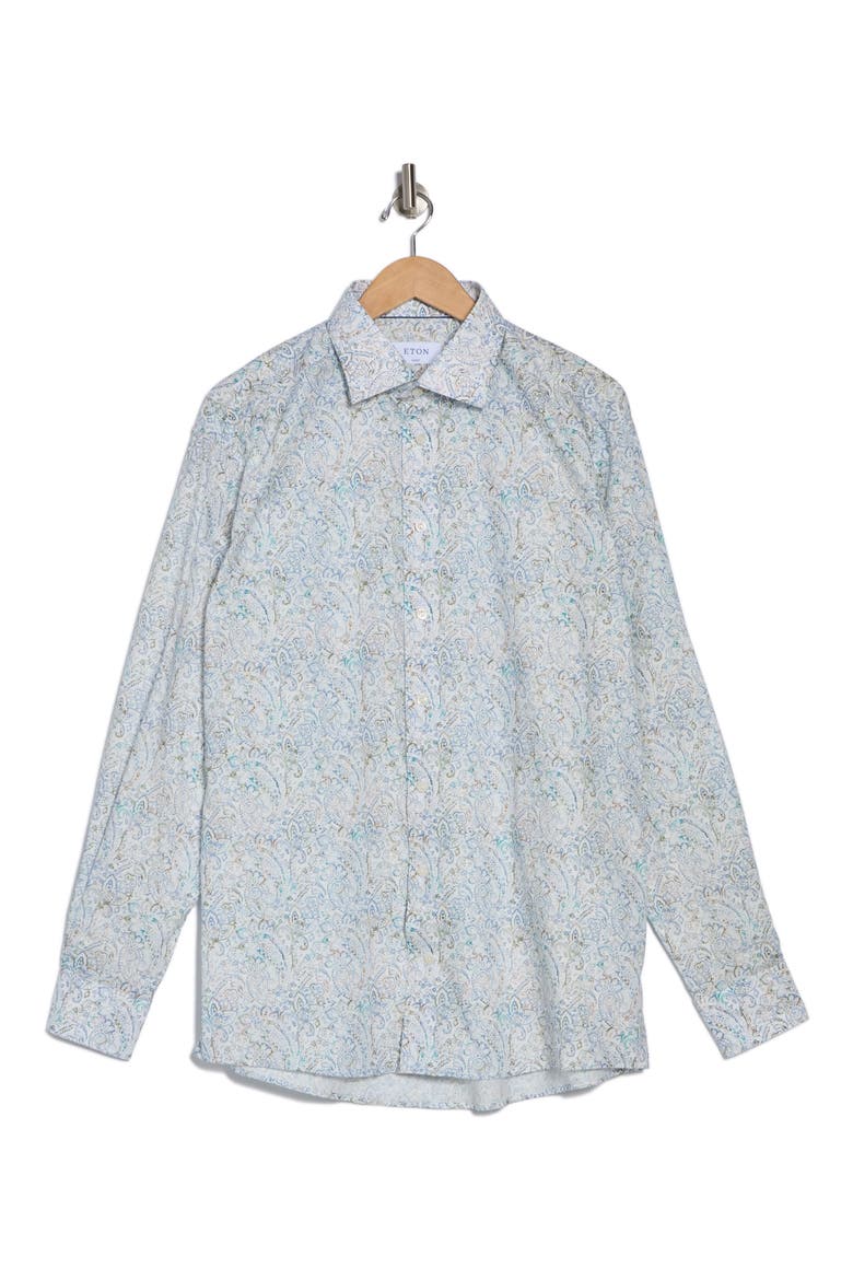 Classic Fit Paisley Cotton & Lyocell Dress Shirt, Alternate, color, GREEN