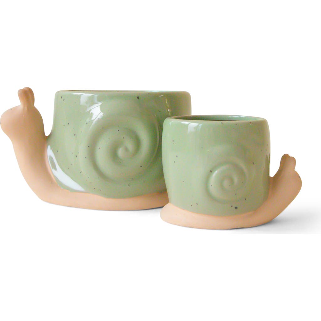 Jungle Club Snail Planter Duo In Blue