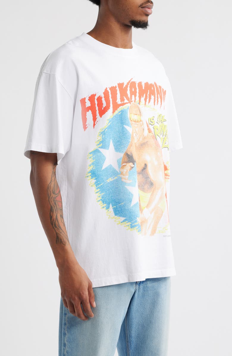 ID Supply Co Hulk Hogan<sup>®</sup> Hulkamania<sup>®</sup> Cotton Graphic T-Shirt, Alternate, color, White