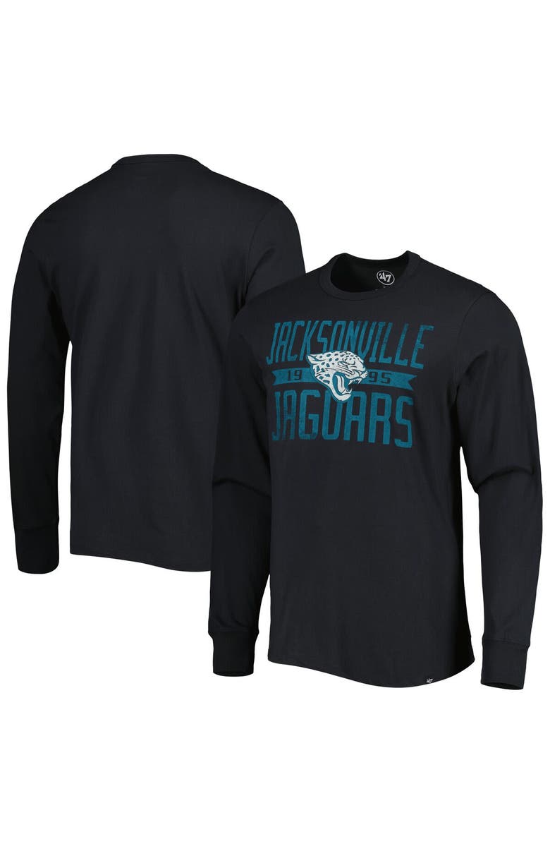 '47 Men's '47 Black Jacksonville Jaguars Brand Wide Out Franklin Long Sleeve T-Shirt, Alternate, color, Black