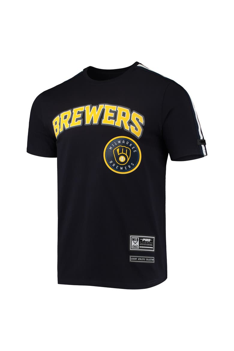 Men's Pro Standard Navy/ Milwaukee Brewers Taping T-Shirt, Alternate, color, Navy