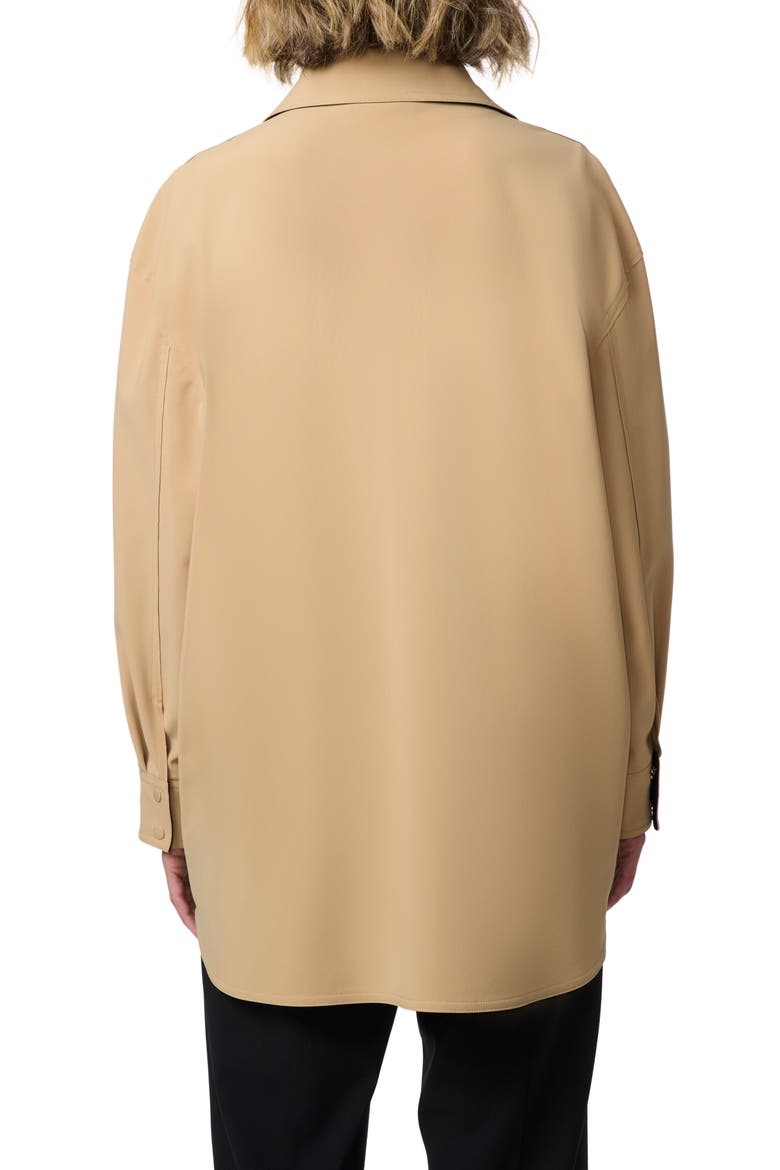Stretch Gabardine Shacket, Alternate, color, TAN