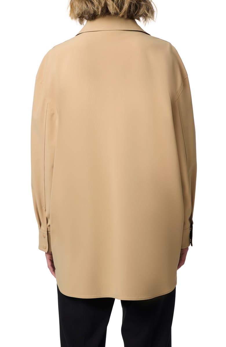 Bernardo Stretch Gabardine Shacket, Alternate, color, Tan