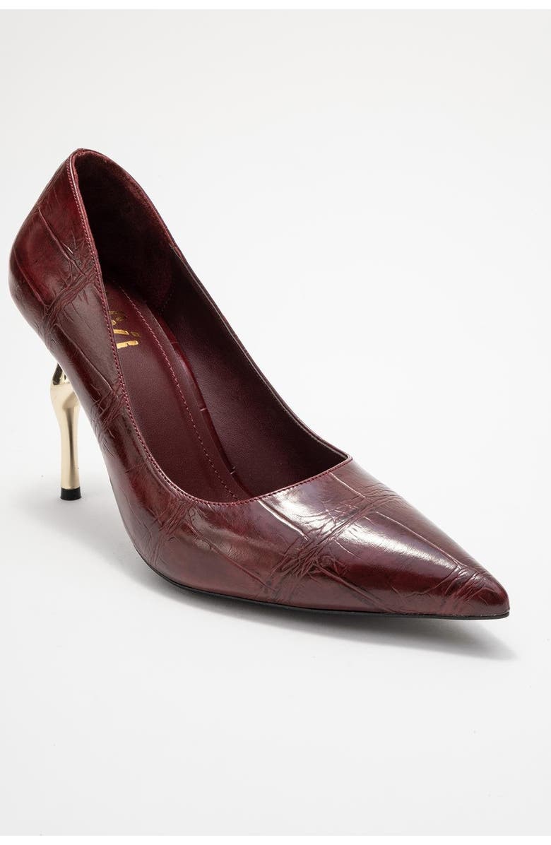 Prologue Shoes Hudson Pointed Toe Pump, Main, color, Burgundy Printed