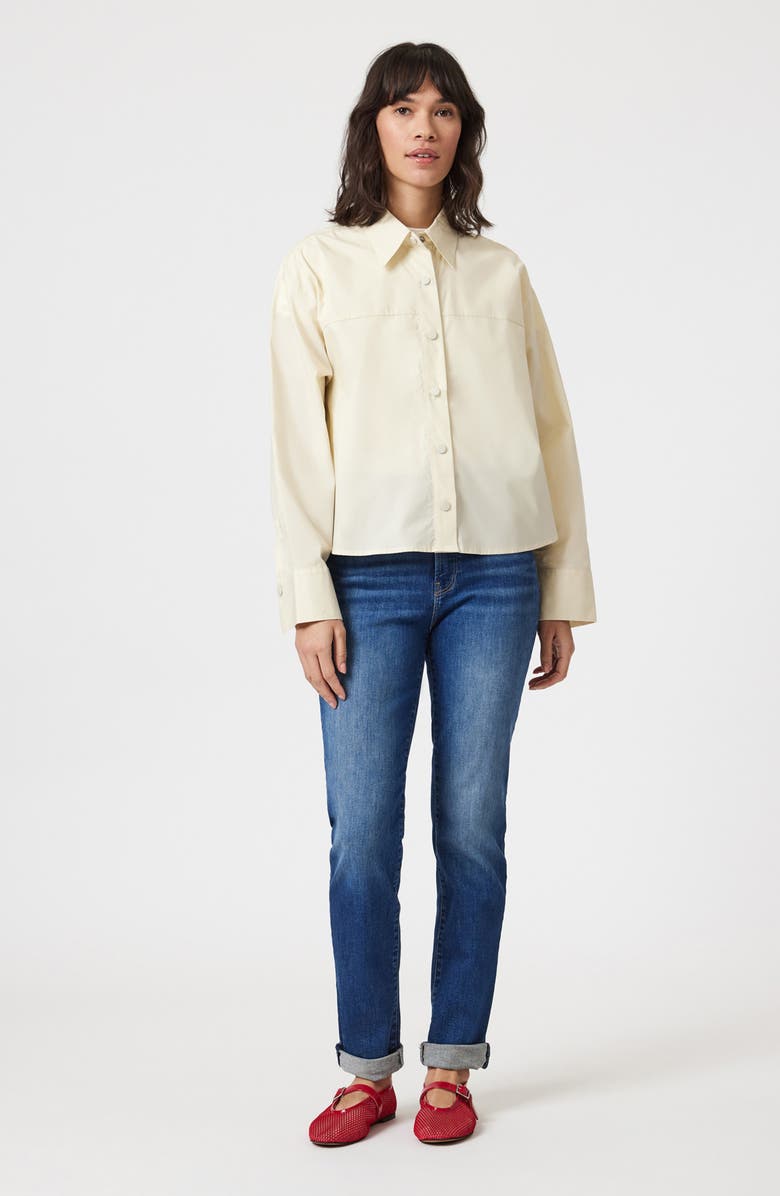 Mavi Jeans Kathleen Mid Rise Slim Boyfriend Jeans, Alternate, color, Dark Brushed Flex Blue