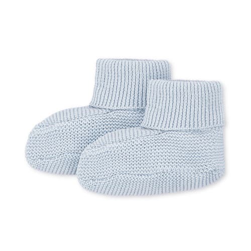 Hope & Henry Baby Organic Sweater Beanie And Bootie Set, Infant In Airy Blue Beanie Set