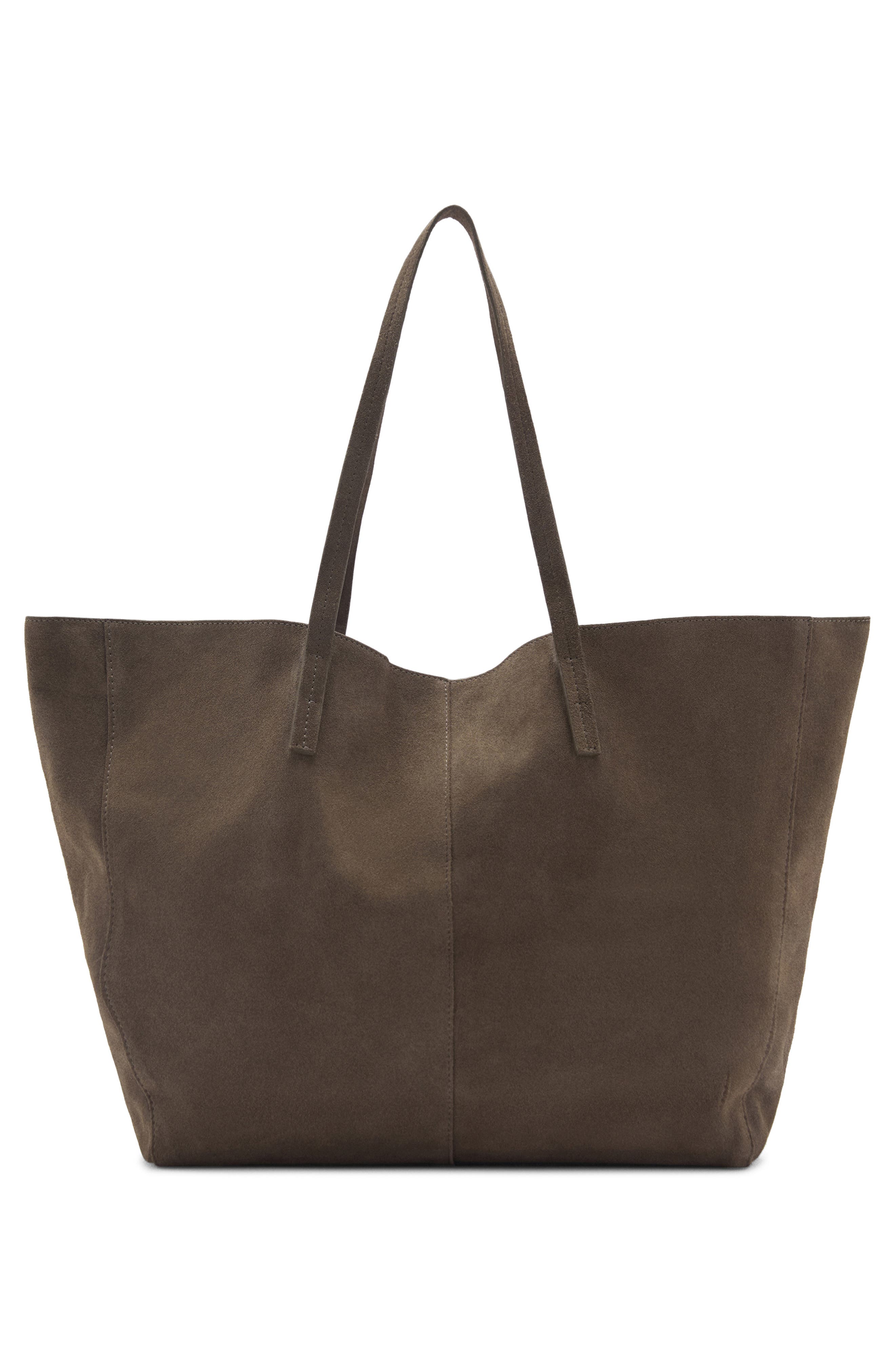 MANGO Suede Shopper Bag, Alternate, color, Khaki Green