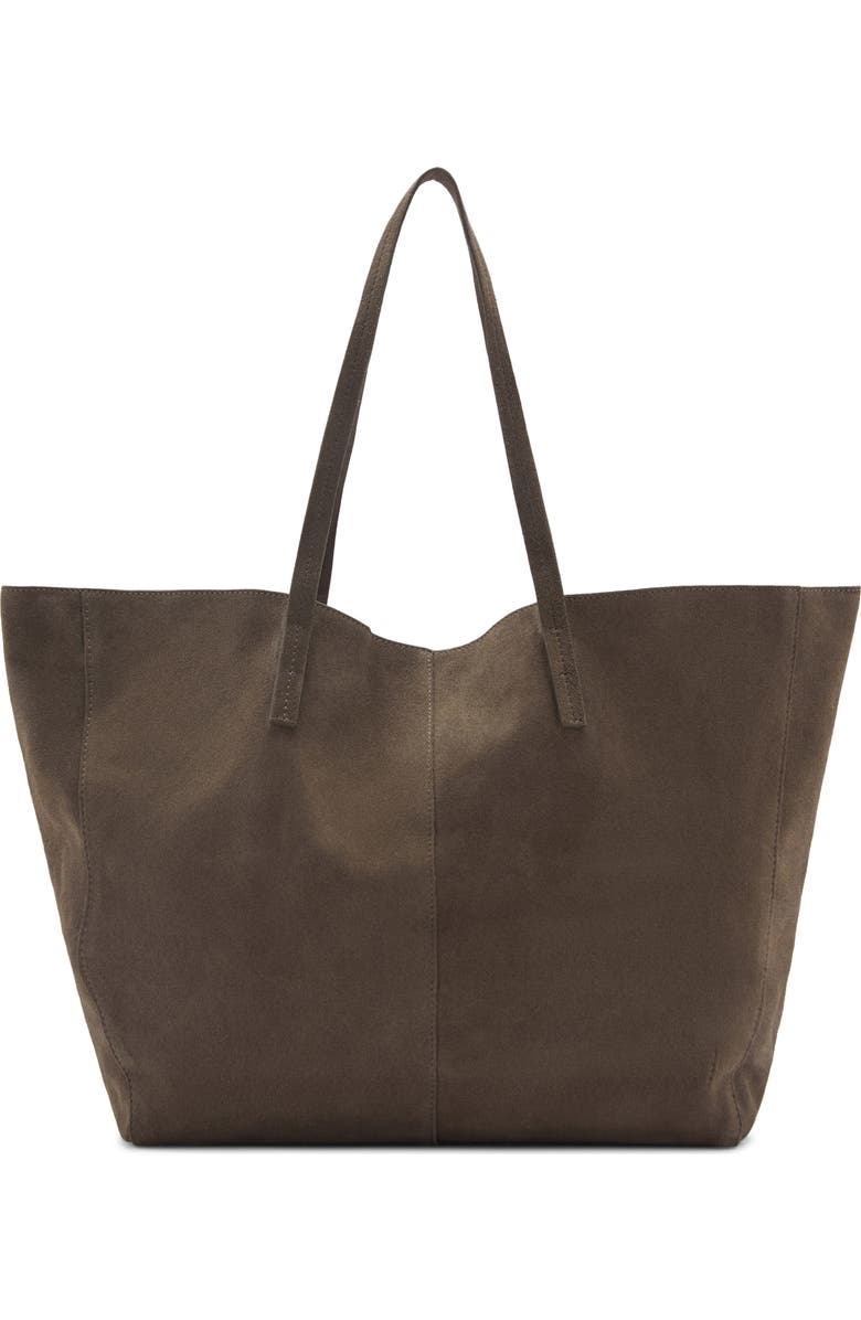 MANGO Suede Shopper Bag, Alternate, color, Khaki Green