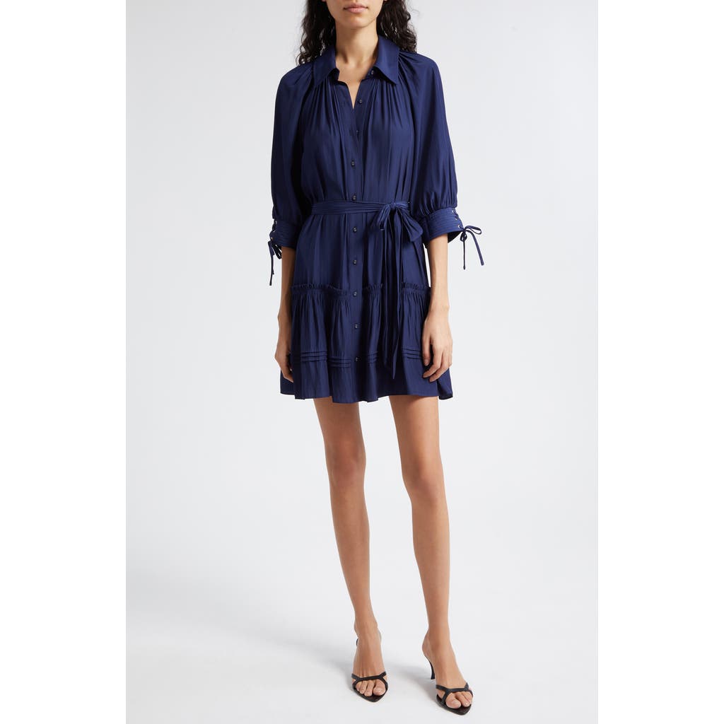Ramy Brook Alianna Belted Mini Dress In Spring Navy