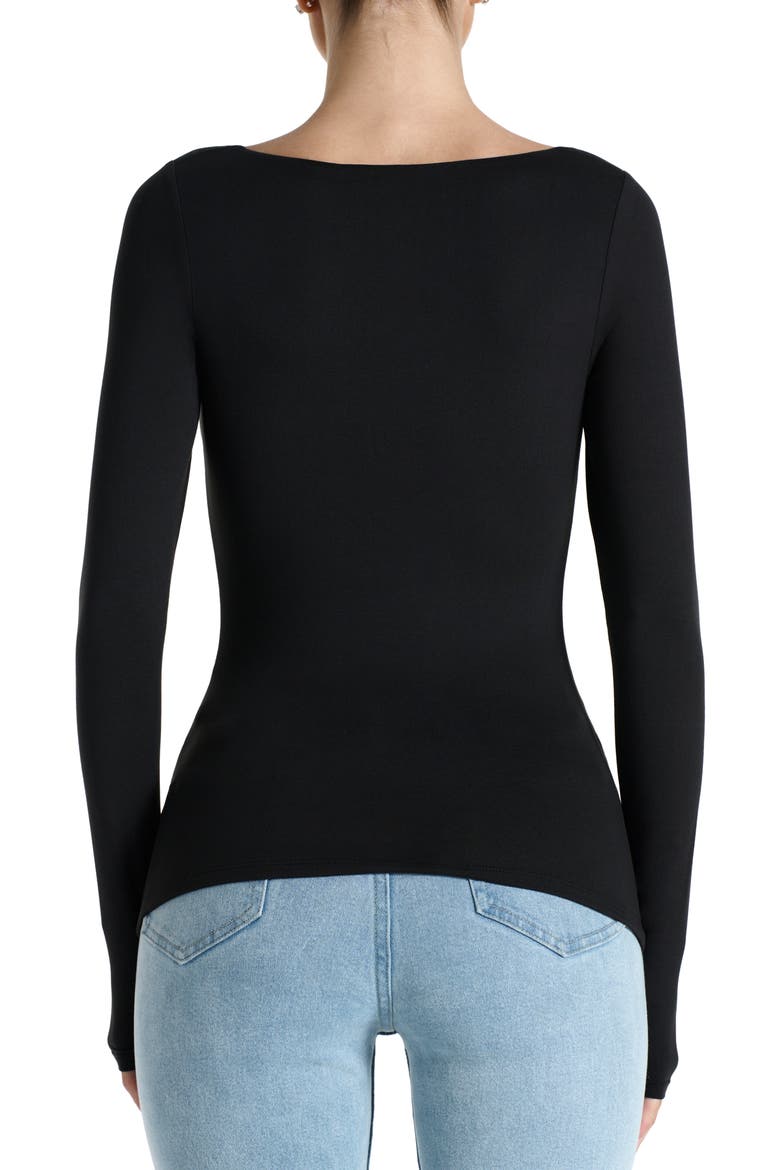 Bare Square Neck Top, Alternate, color, BLACK