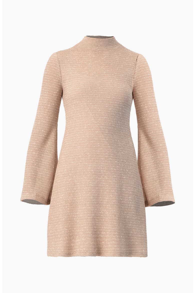 Short Knitted Long Sleeve Dress, Alternate, color, Dusty Pink