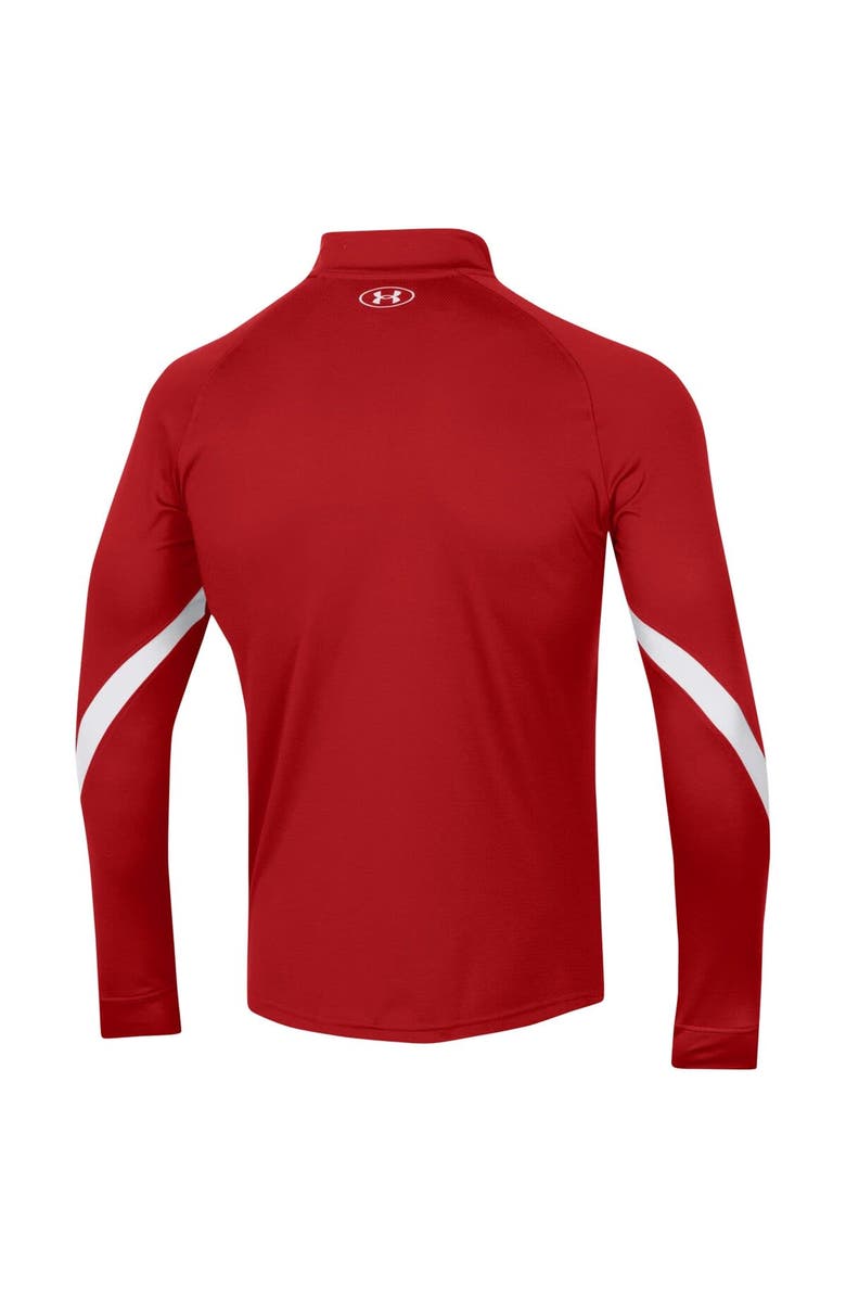 Under Armour Men's Under Armour Red Wisconsin Badgers Game Day Raglan Quarter-Zip Top, Alternate, color, Red