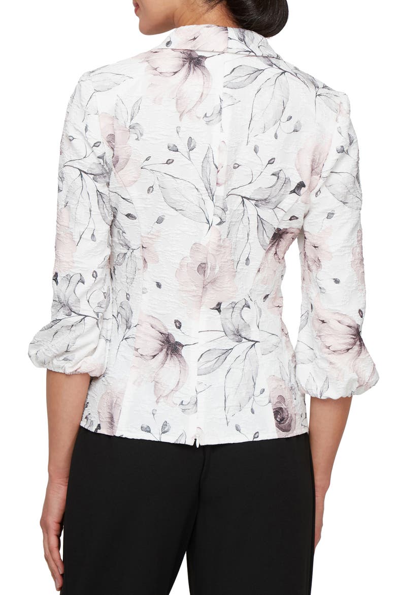 Print Jacquard Blazer, Alternate, color, IVORY/PINK