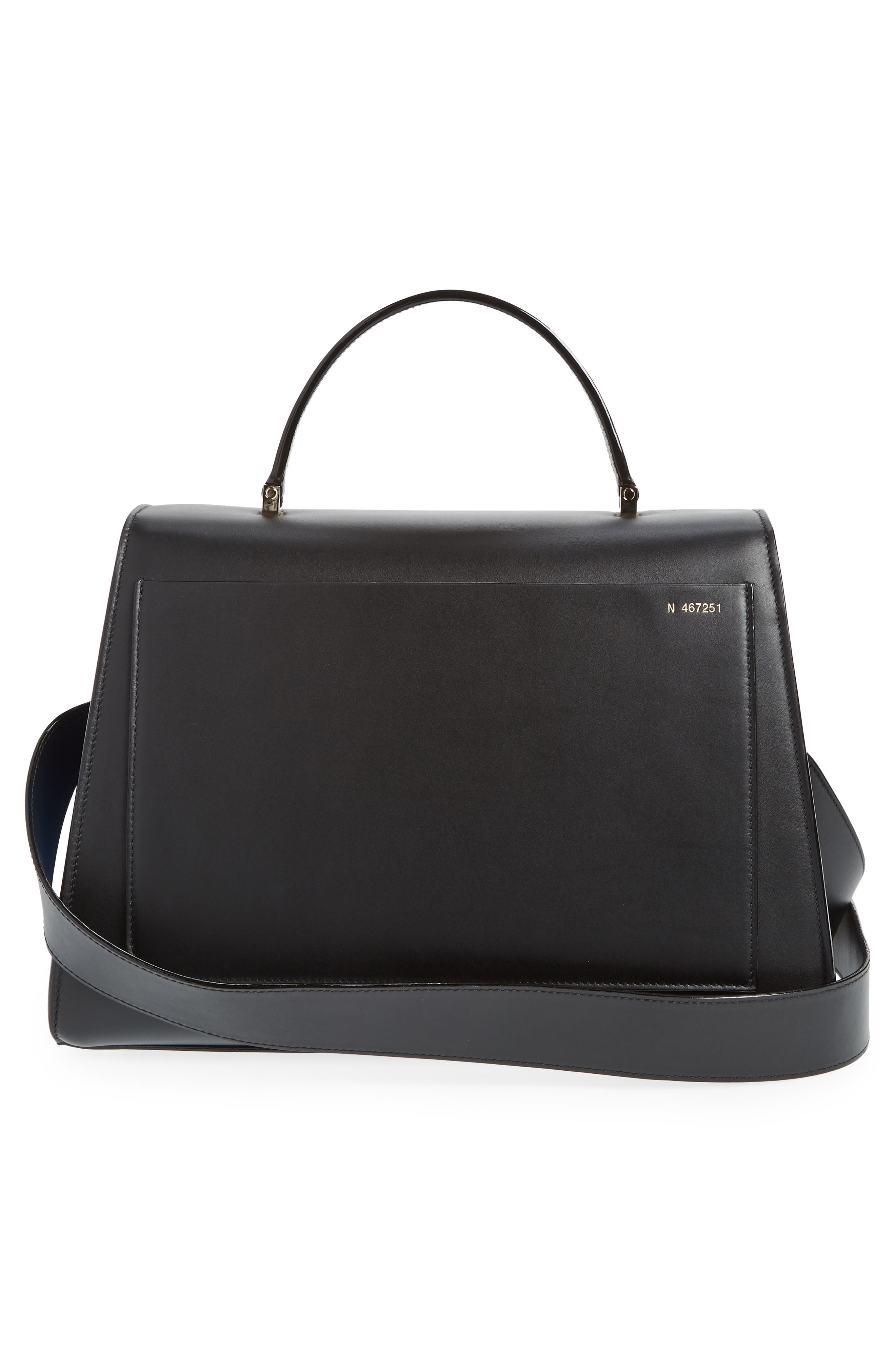 Valextra Iside Leather & Suede Top Handle Bag, Alternate, color, 