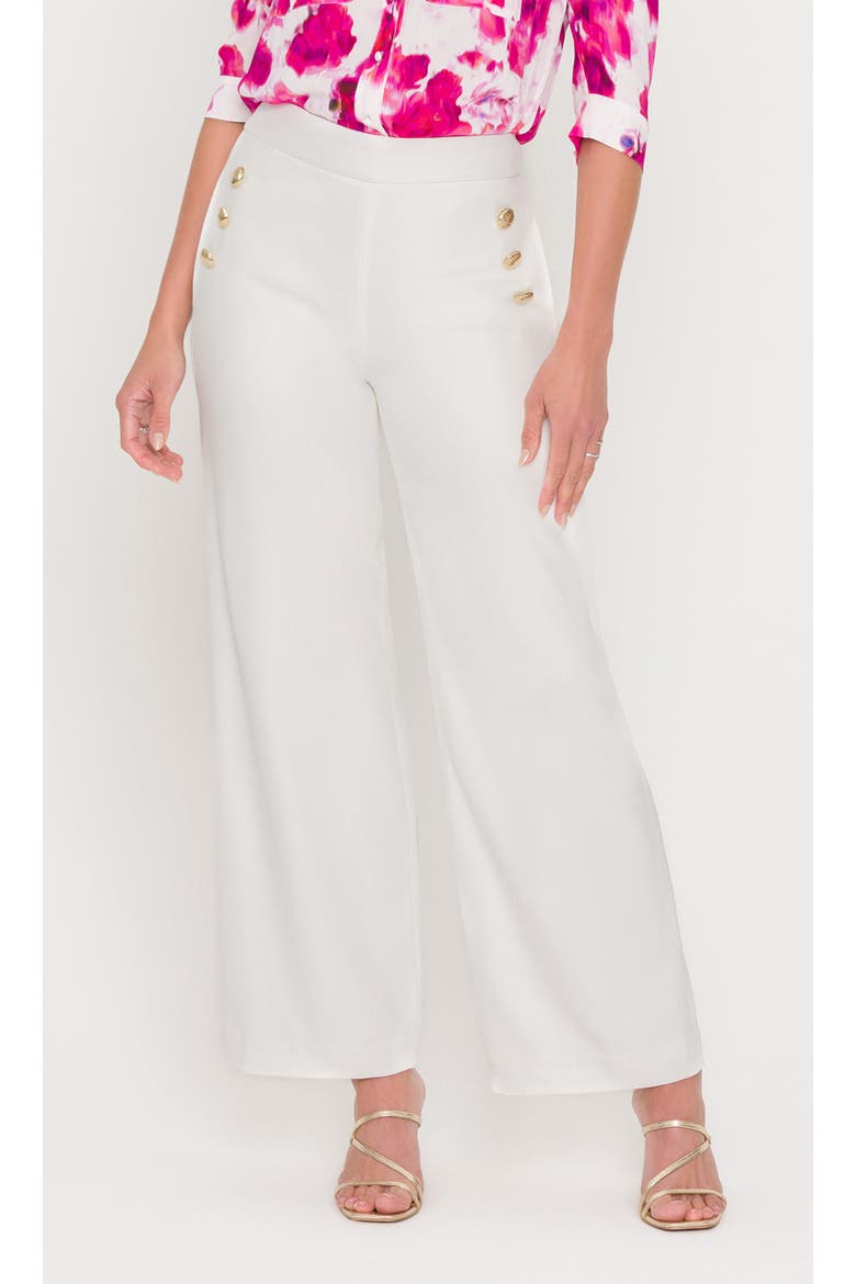 Medlyn Lightweight Crepe Pants, Alternate, color, white