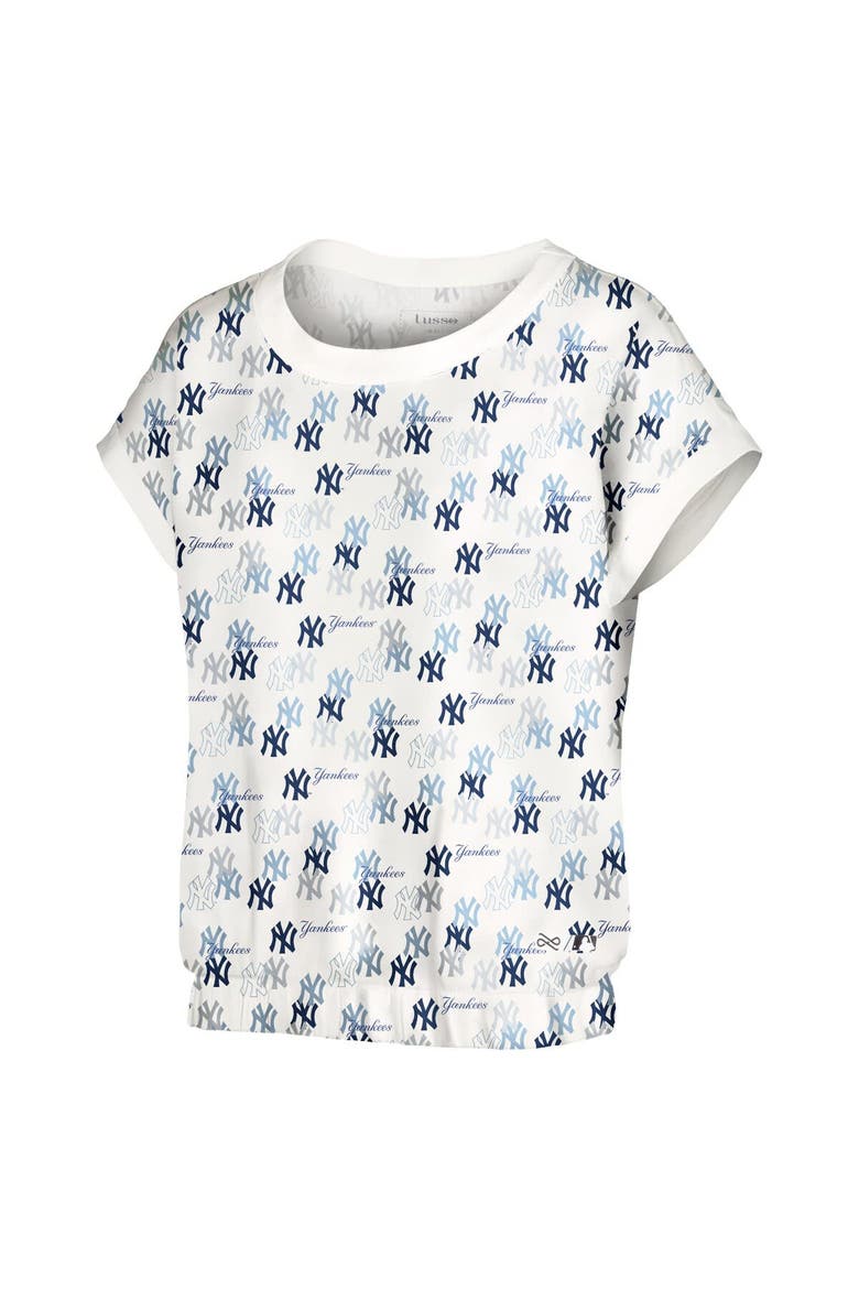 Women's Lusso  White New York Yankees Madge Dolman Tri-Blend T-Shirt, Alternate, color, White