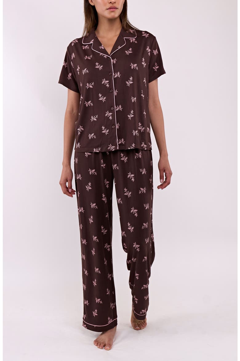 Breann 3-Piece Pajama Set, Alternate, color, CHOCOLATE