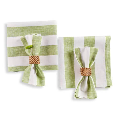 Linen Dinner Napkins - Cabana Stripe, 20" x 20"