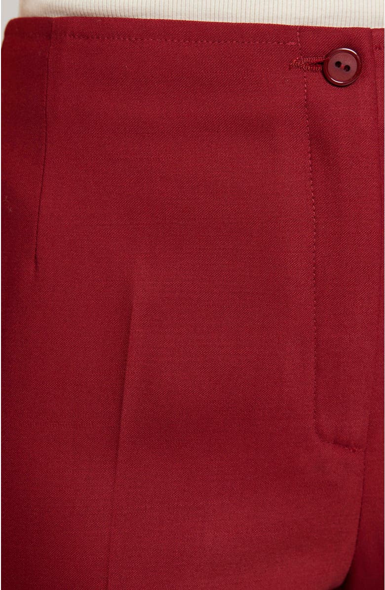 Santorelli ELIZABETH Flared Legs Pant in Virgin Wool Stretch, Alternate, color, Carmine Red