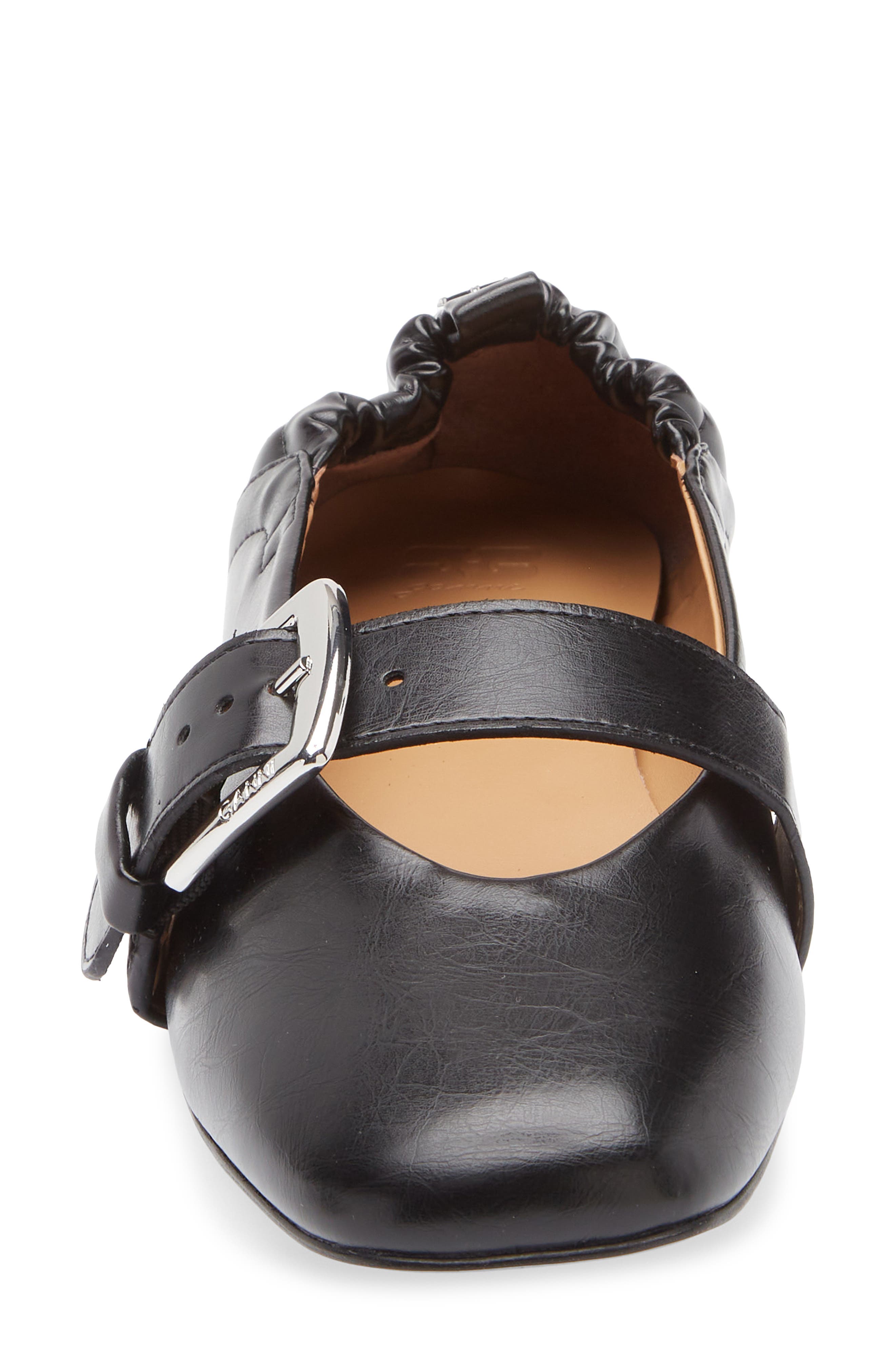 Ganni Mary Jane Ballet Flat, Alternate, color, Black