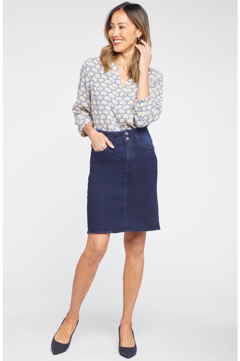 Hollywood Denim Skirt, Alternate, color, HIGHWAY