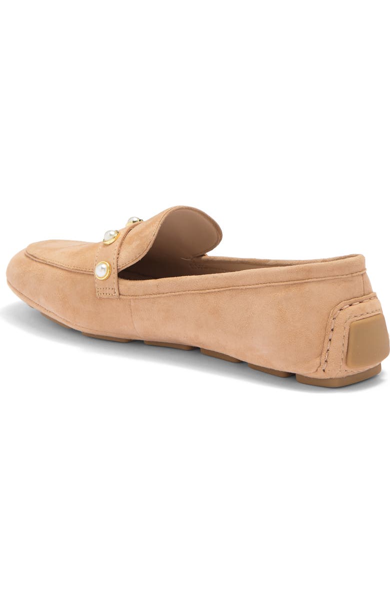 Stuart Weitzman Allpearls Faux Pearl Studded Driving Loafer, Alternate, color, Sandalwood