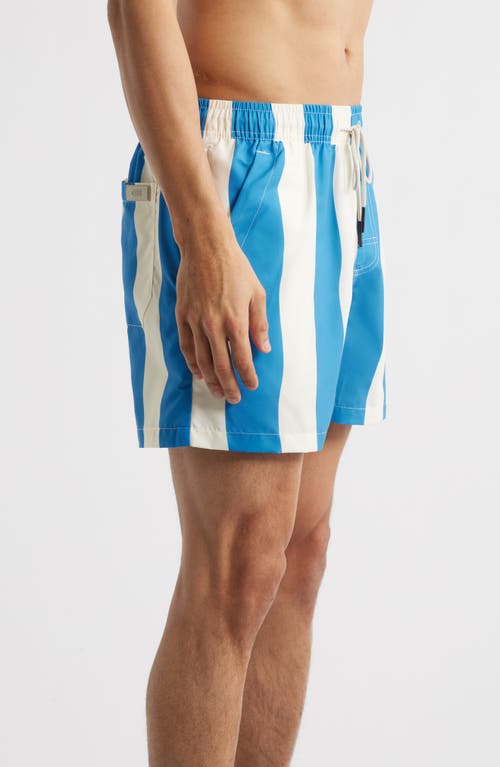 Oas Waver Stripe Relaxed Fit Swim Trunks In Waver