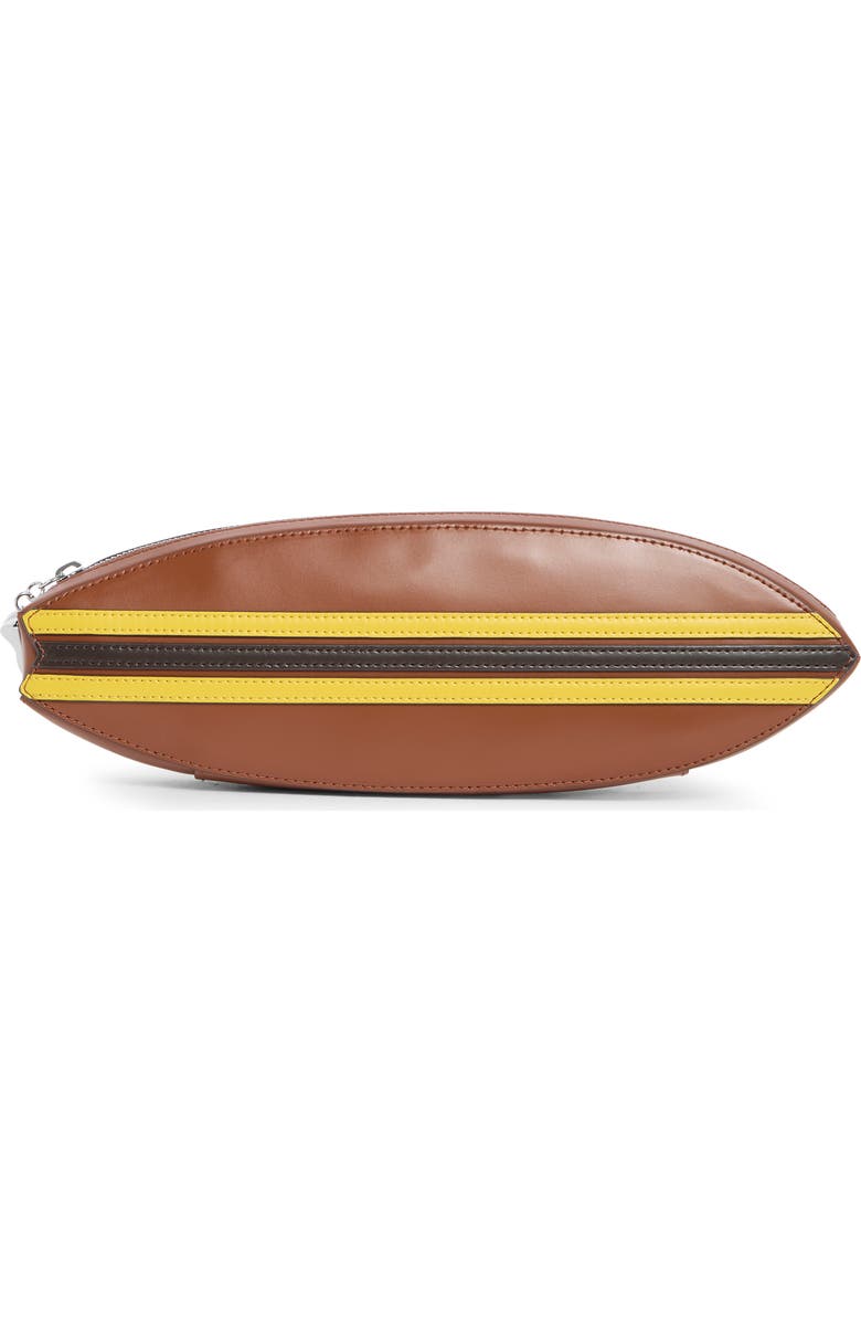 STAUD Leather Surfboard Clutch, Main, color, Tabacco