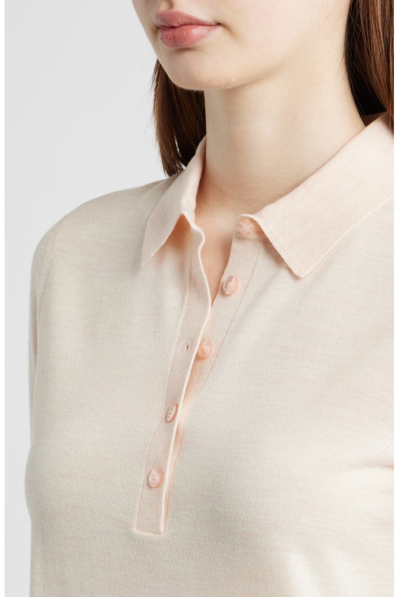 Fidenka Merino Wool Polo, Alternate, color, SOFT PEARL
