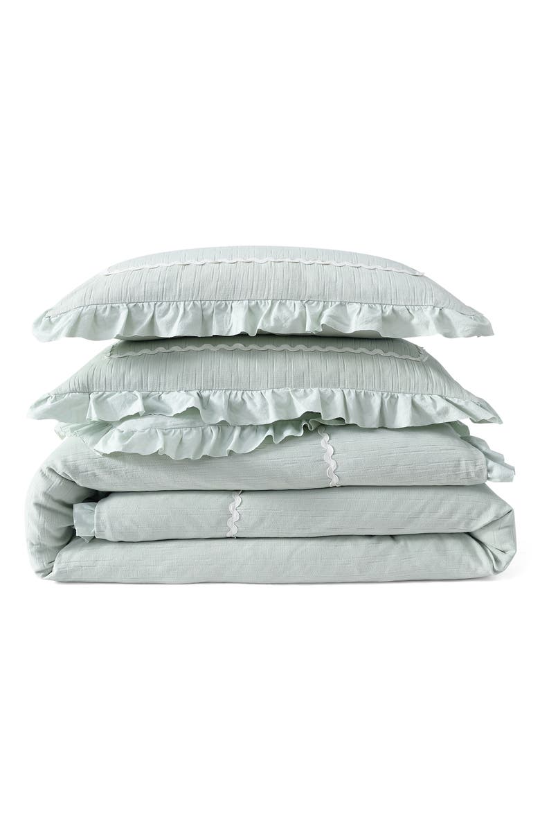 Peri Home Rene Ruffle Comforter & Shams Set, Main, color, Green