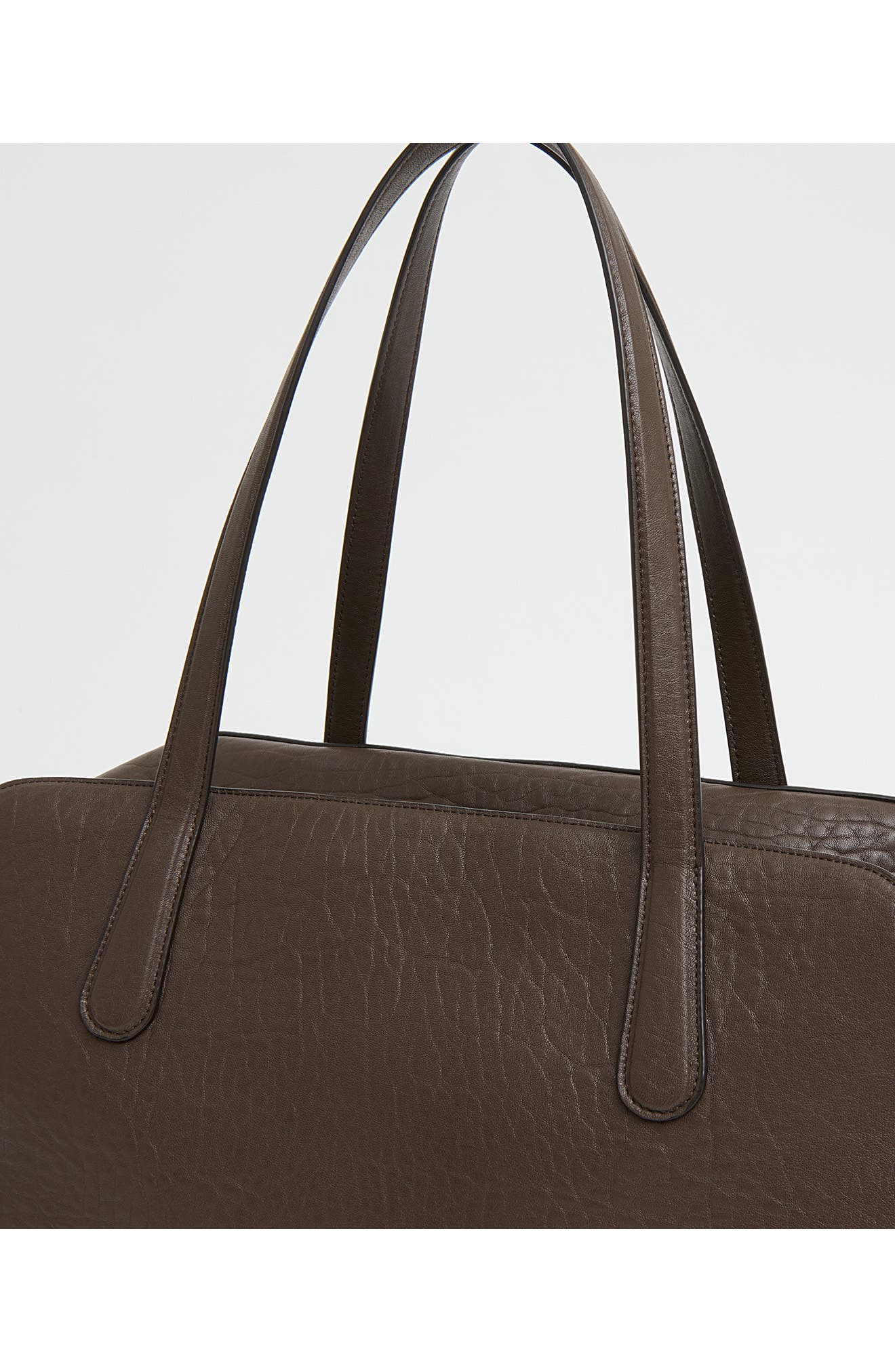 Mansur Gavriel Helios Leather Travel Bag, Alternate, color, Ebony